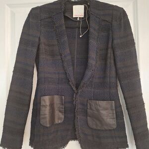 Rebecca Taylor  Tweed and‎ leather Jacket